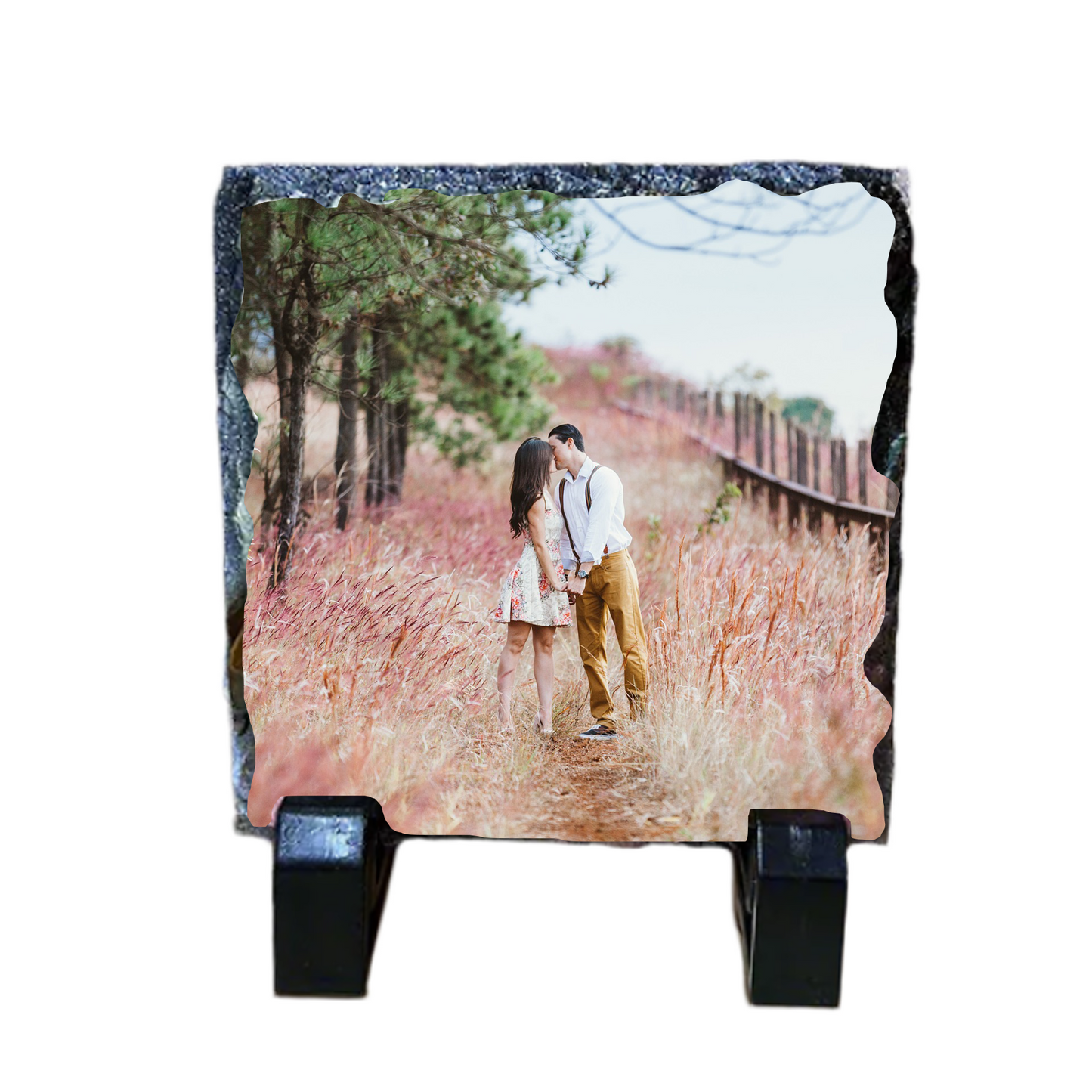 Personalised Slate Photo Plaque - Mini Photo Slate Gift – 9x9cm Square – Custom Picture Keepsake