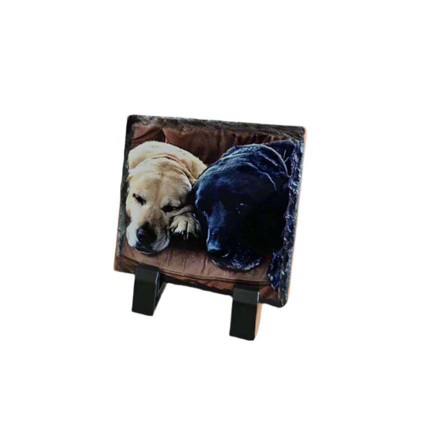 Personalised Slate Photo Plaque - Mini Photo Slate Gift – 9x9cm Square – Custom Picture Keepsake