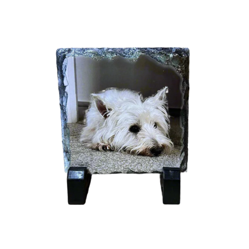 Personalised Slate Photo Plaque - Mini Photo Slate Gift – 9x9cm Square – Custom Picture Keepsake