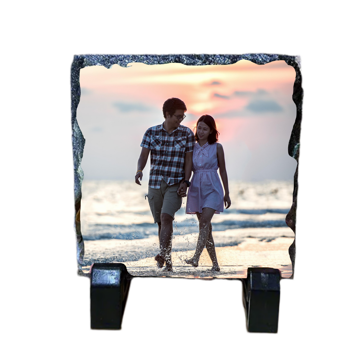 Personalised Slate Photo Plaque - Mini Photo Slate Gift – 9x9cm Square – Custom Picture Keepsake