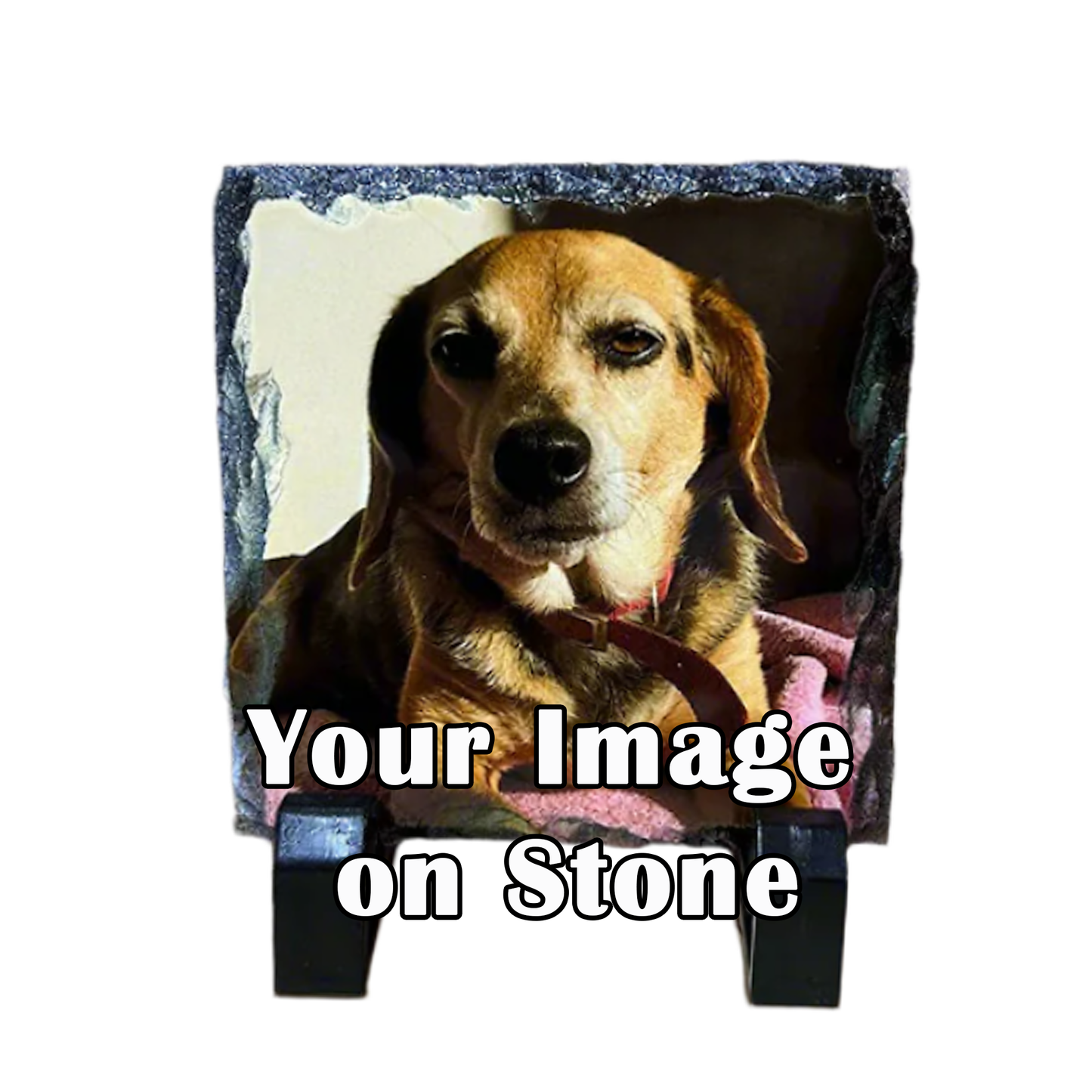 Personalised Slate Photo Plaque - Mini Photo Slate Gift – 9x9cm Square – Custom Picture Keepsake
