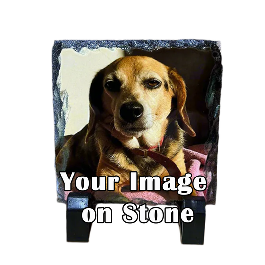 Personalised Slate Photo Plaque - Mini Photo Slate Gift – 9x9cm Square – Custom Picture Keepsake