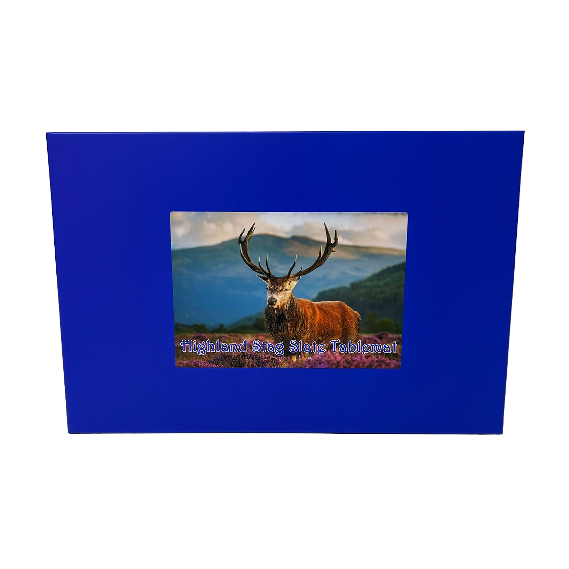 Slate Tablemat Highland Cow & Stag Individual Table Placemat – Scottish Heather & Winter Designs