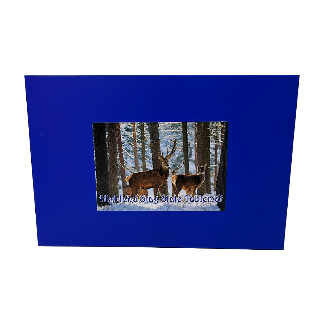 Slate Tablemat Highland Cow & Stag Individual Table Placemat – Scottish Heather & Winter Designs