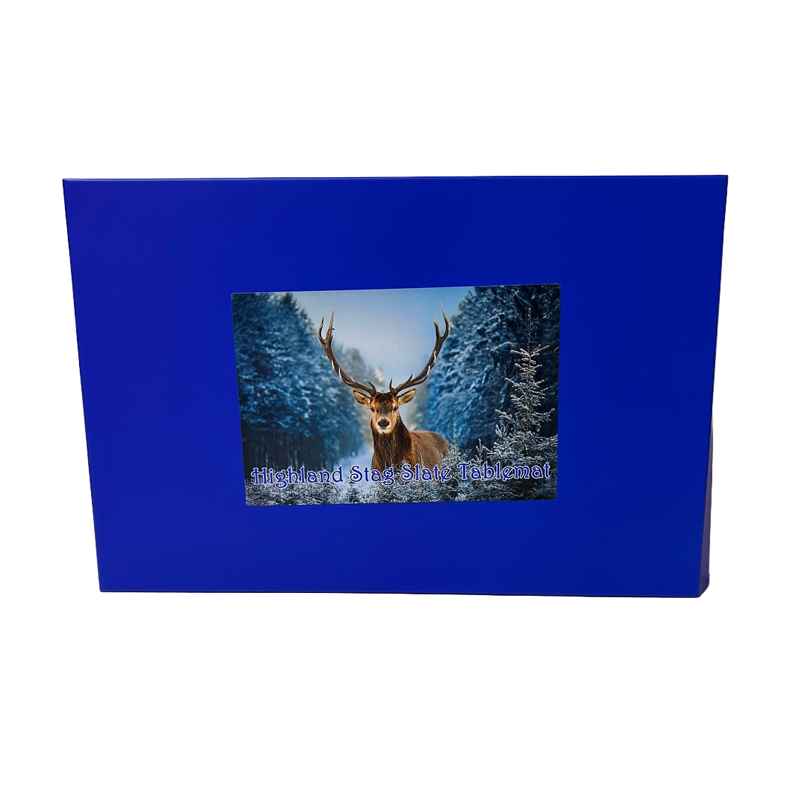 Slate Tablemat Highland Cow & Stag Individual Table Placemat – Scottish Heather & Winter Designs