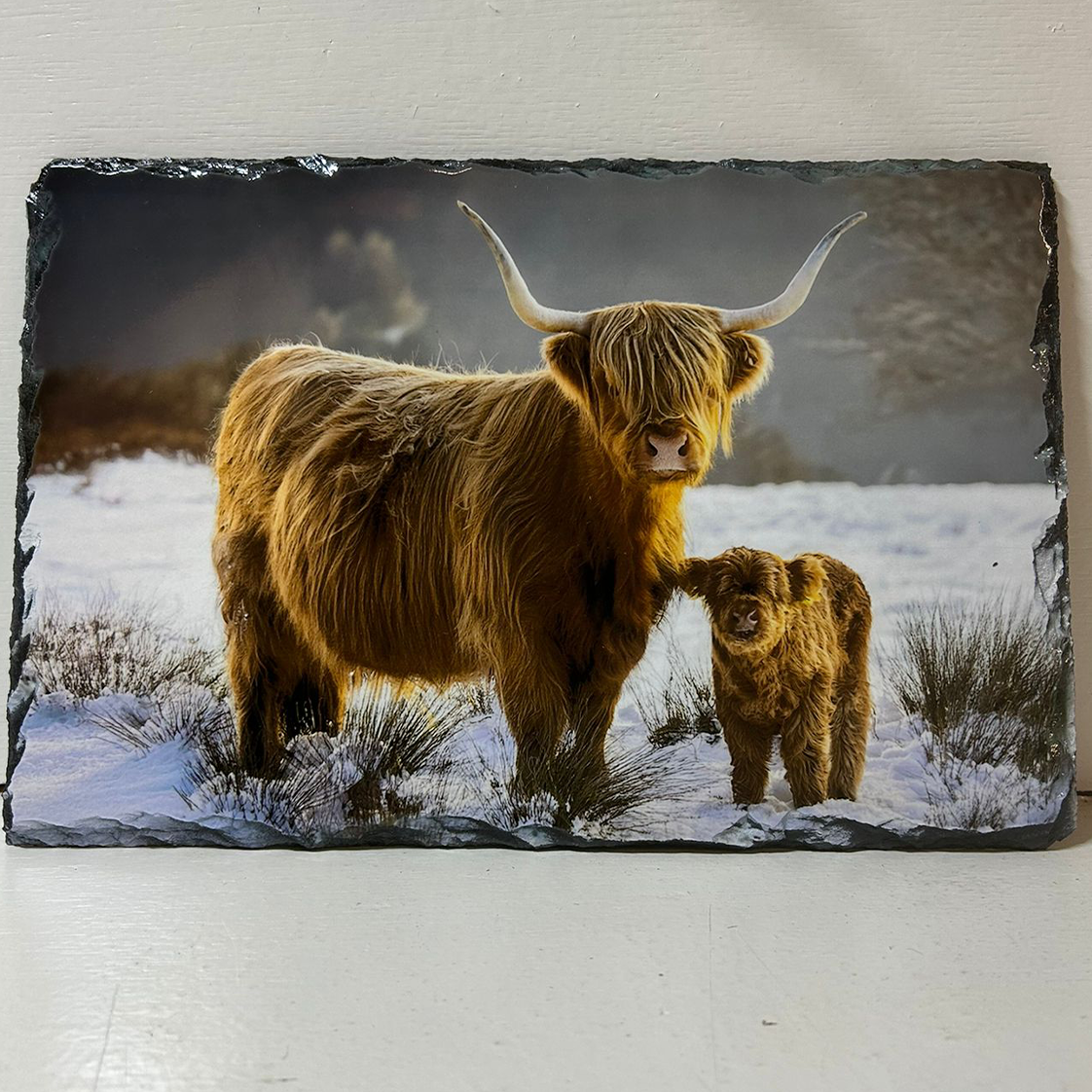 Highland Cow Slate Tableware Set – Handcrafted Scottish Home & Dining Decor