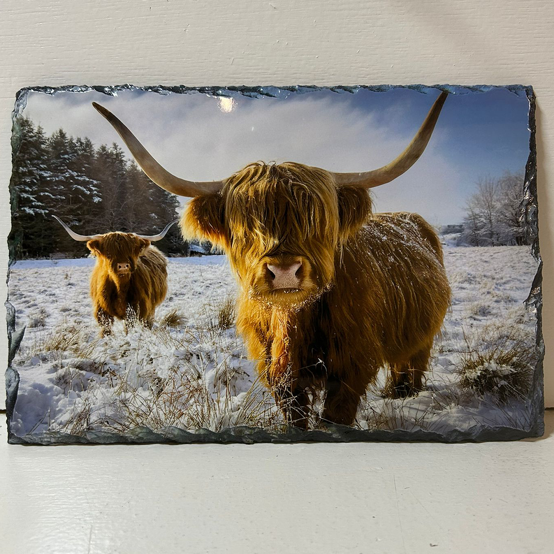 Highland Cow Slate Tableware Set – Handcrafted Scottish Home & Dining Decor