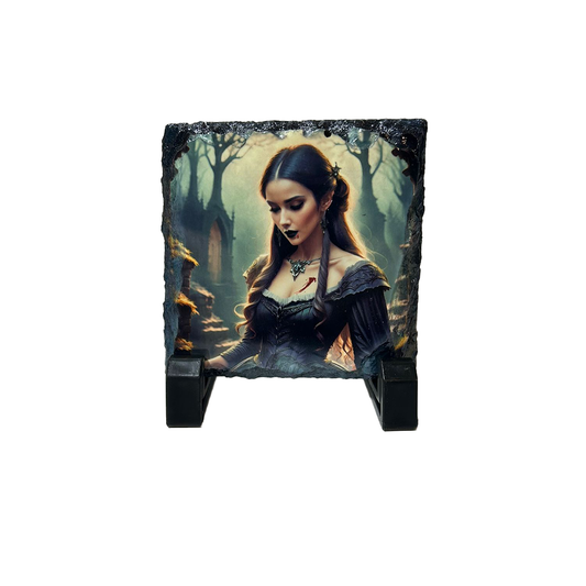 Handcrafted Vampire Slate Coaster Set – Gothic & Witchy Home Decor
