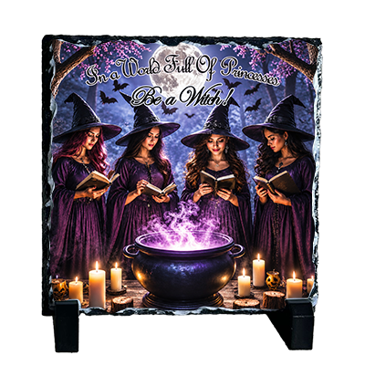 Witch Hanging Slate – “In a World Full of Princesses, Be a Witch” Design - Home Decor