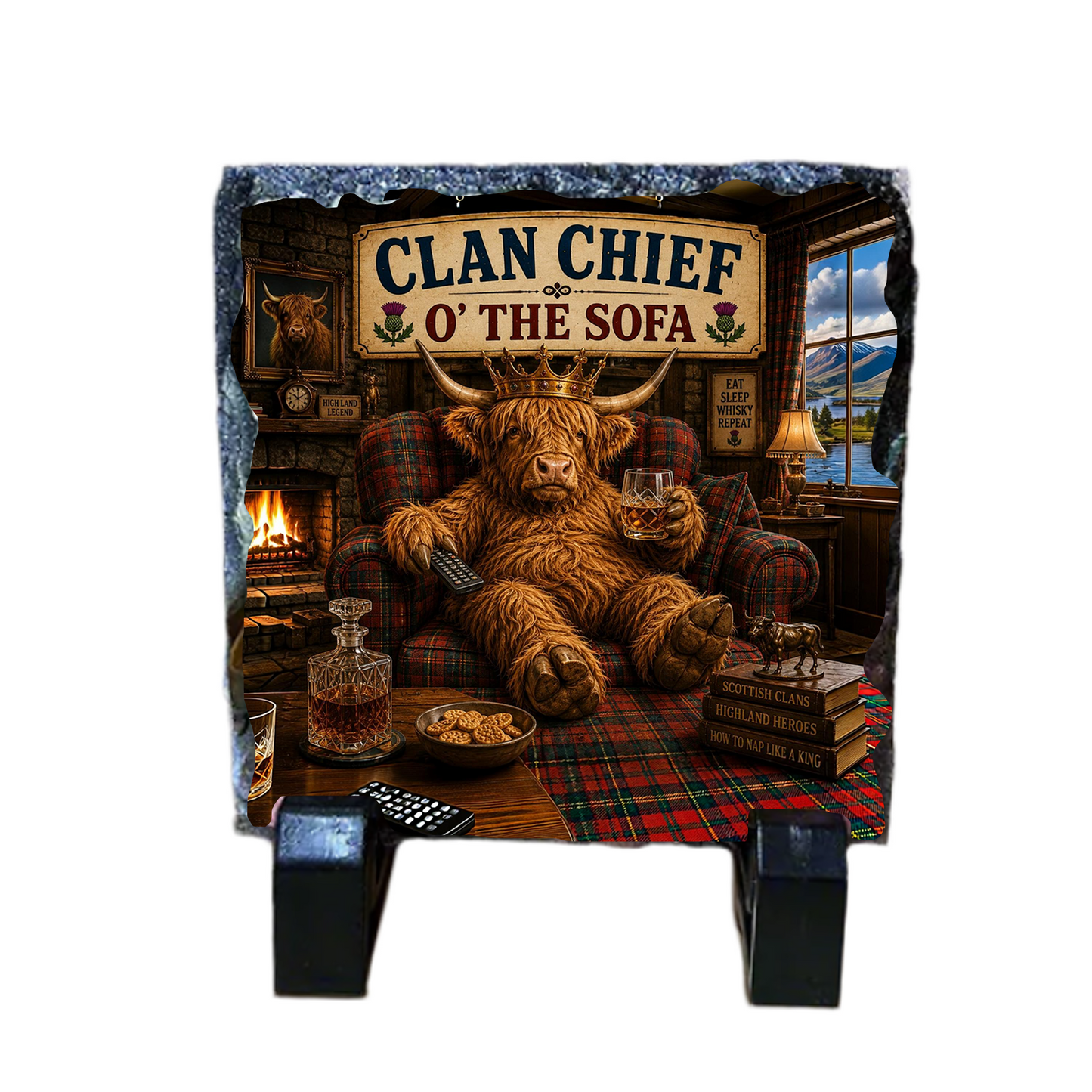 Unique Gifts for Him – Decorative Slate Drinks Coaster for Men & Dads