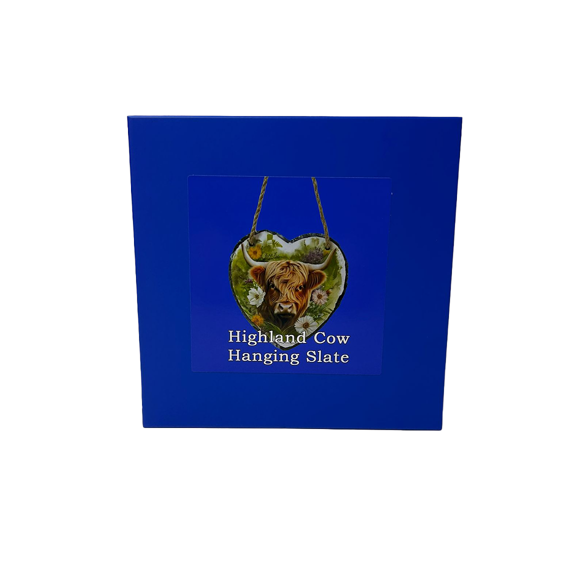 Highland Cow & Stag Hanging Slates Heart & Square Wall Art