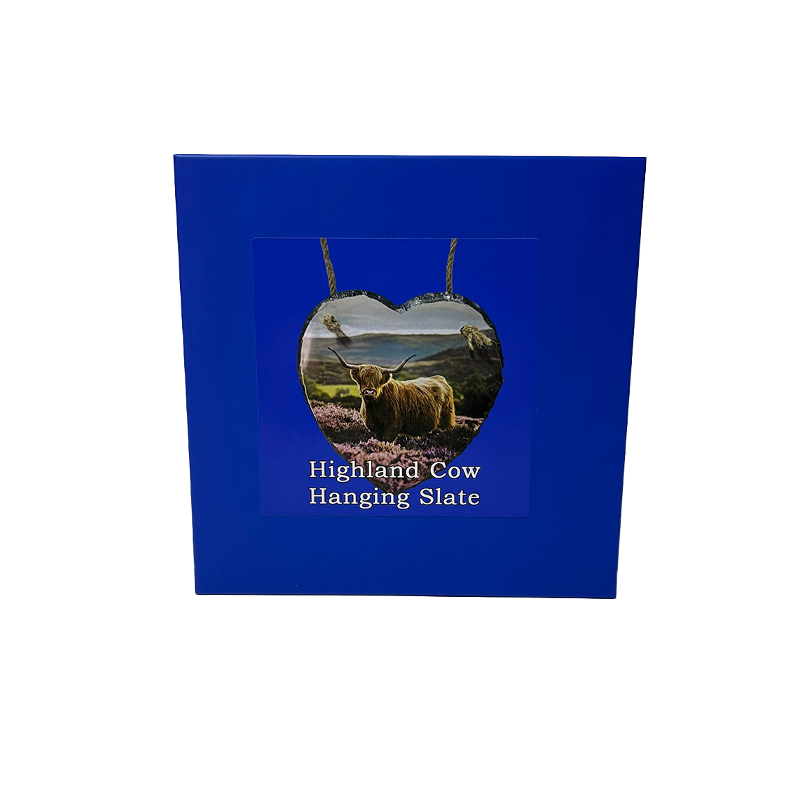 Highland Cow & Stag Hanging Slates Heart & Square Wall Art