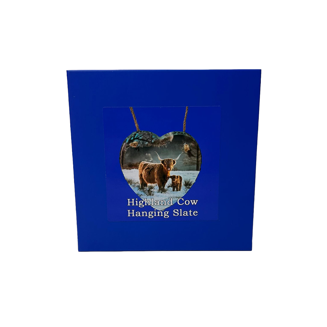 Highland Cow & Stag Hanging Slates Heart & Square Wall Art